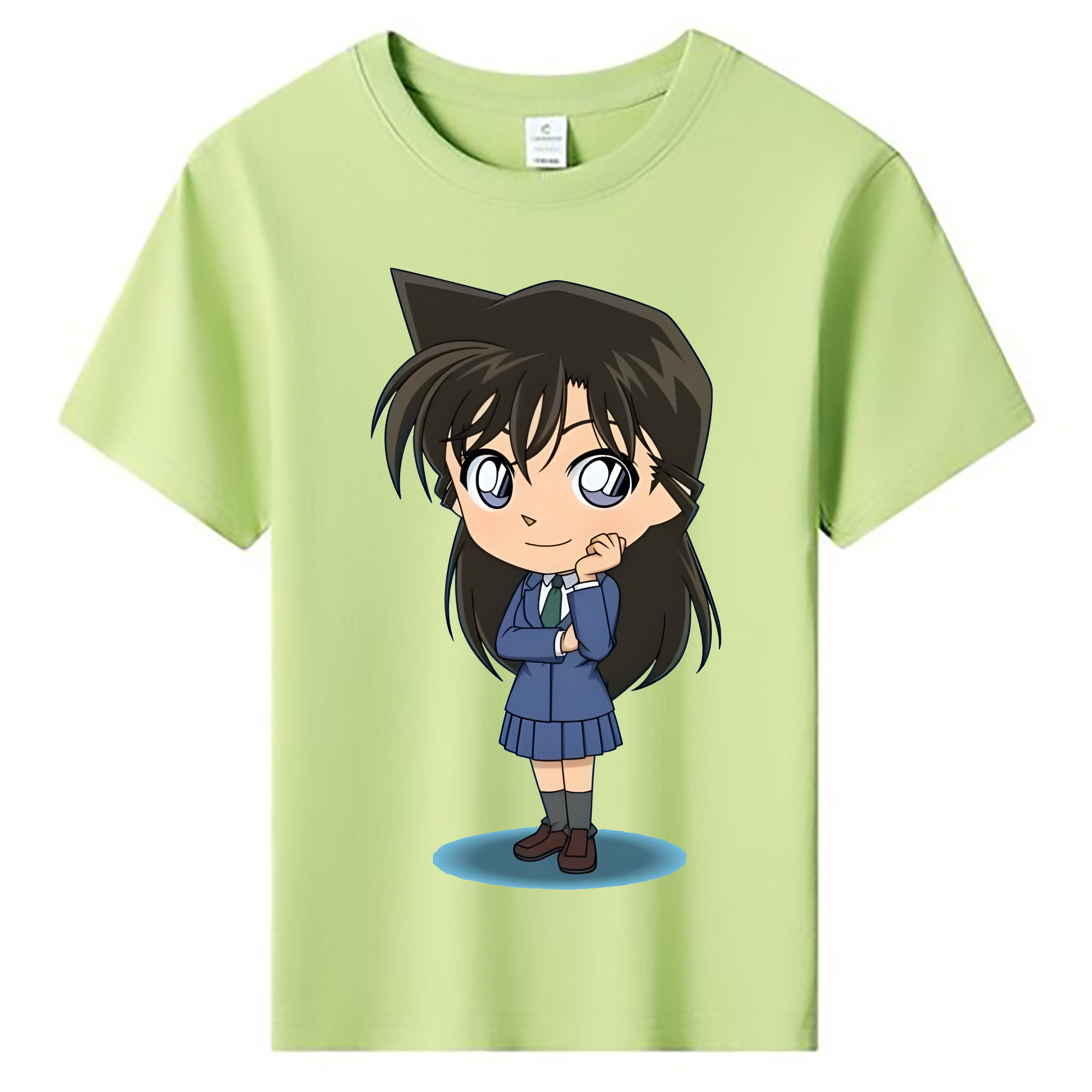 （画像用） 名探偵コナン 毛利 蘭 もうり らん、モーリ ラン Detective Conan Rachel Moore 綿100％キッズTシャツ（フロントプリント）